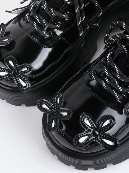 Ribbon design platform shoes