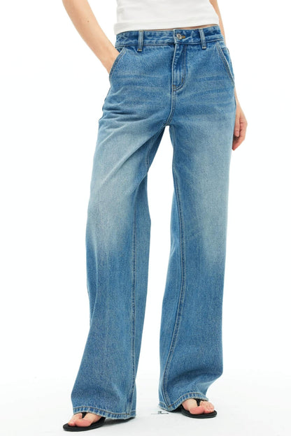 Vintage Distressed Cotton Jeans