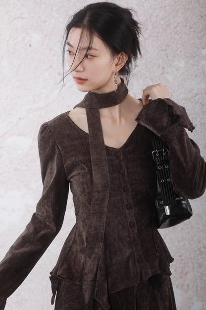 Winter Velvet Top Skirt Set-Up