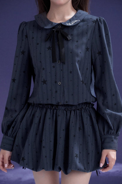 Dark Night Blue Bud Dress Set-Up