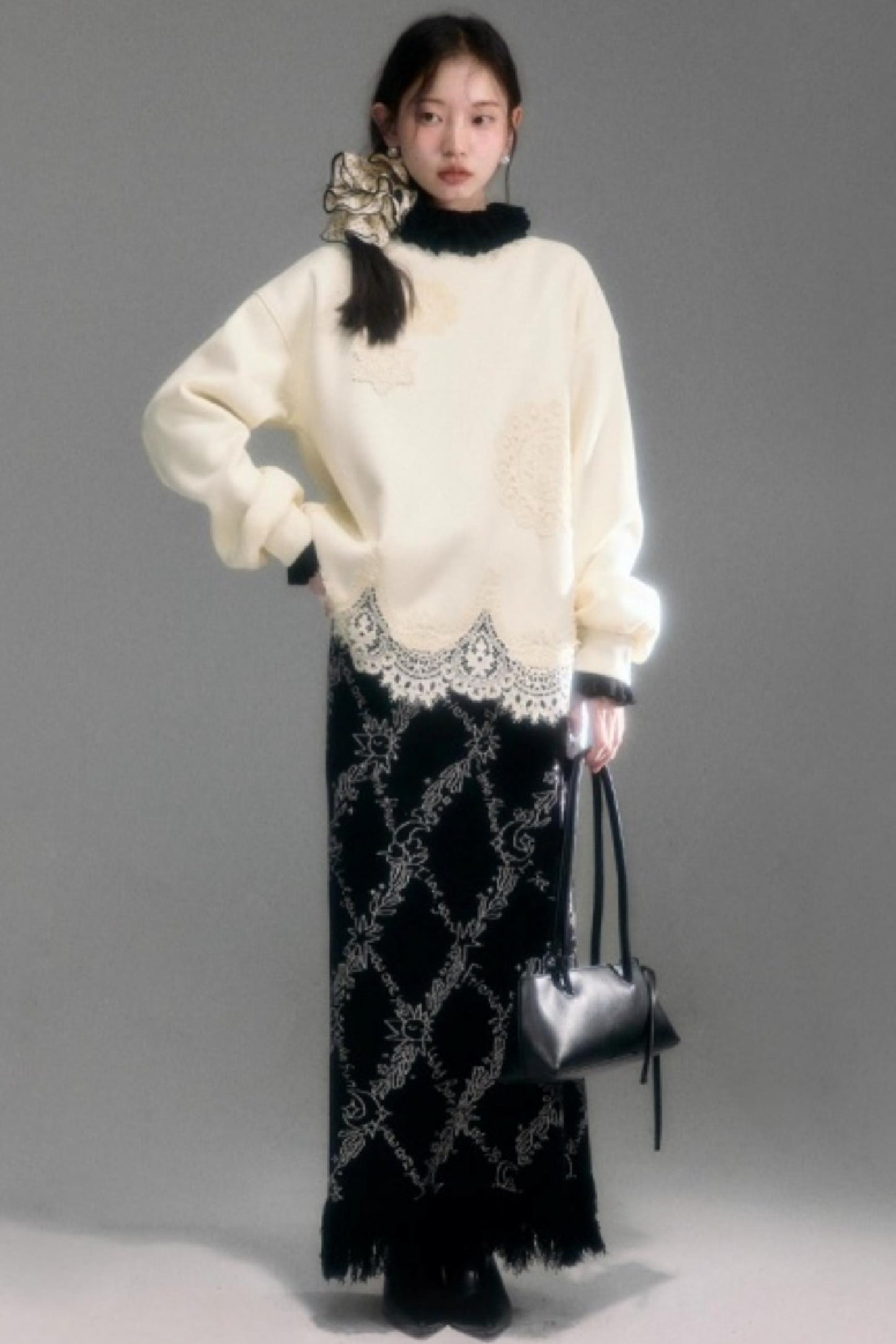 Velvet Floral Knit Top