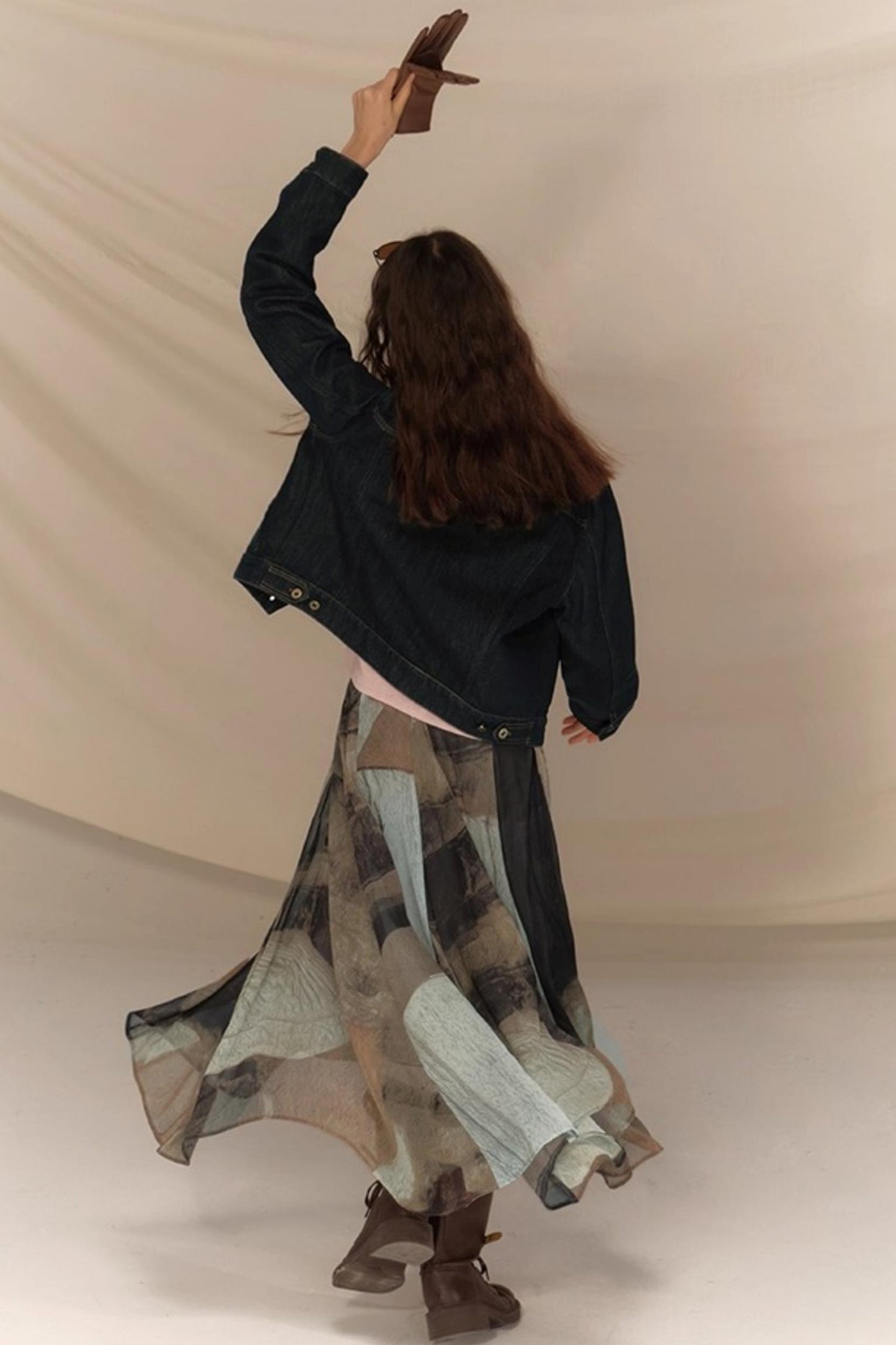 Amber Georgette Patchwork Skirt