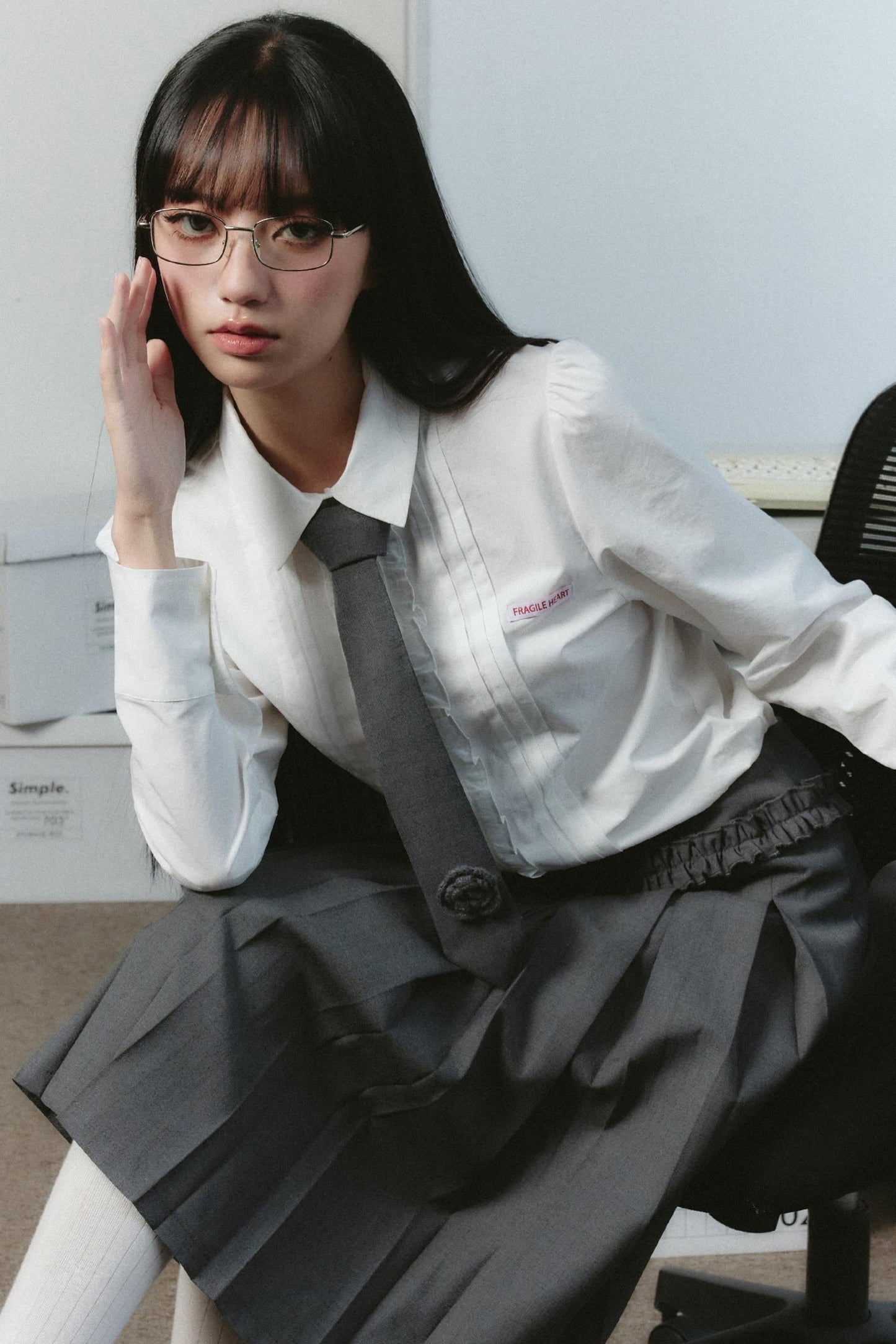 Korean College Heavy Blazer Skirt Set-Up