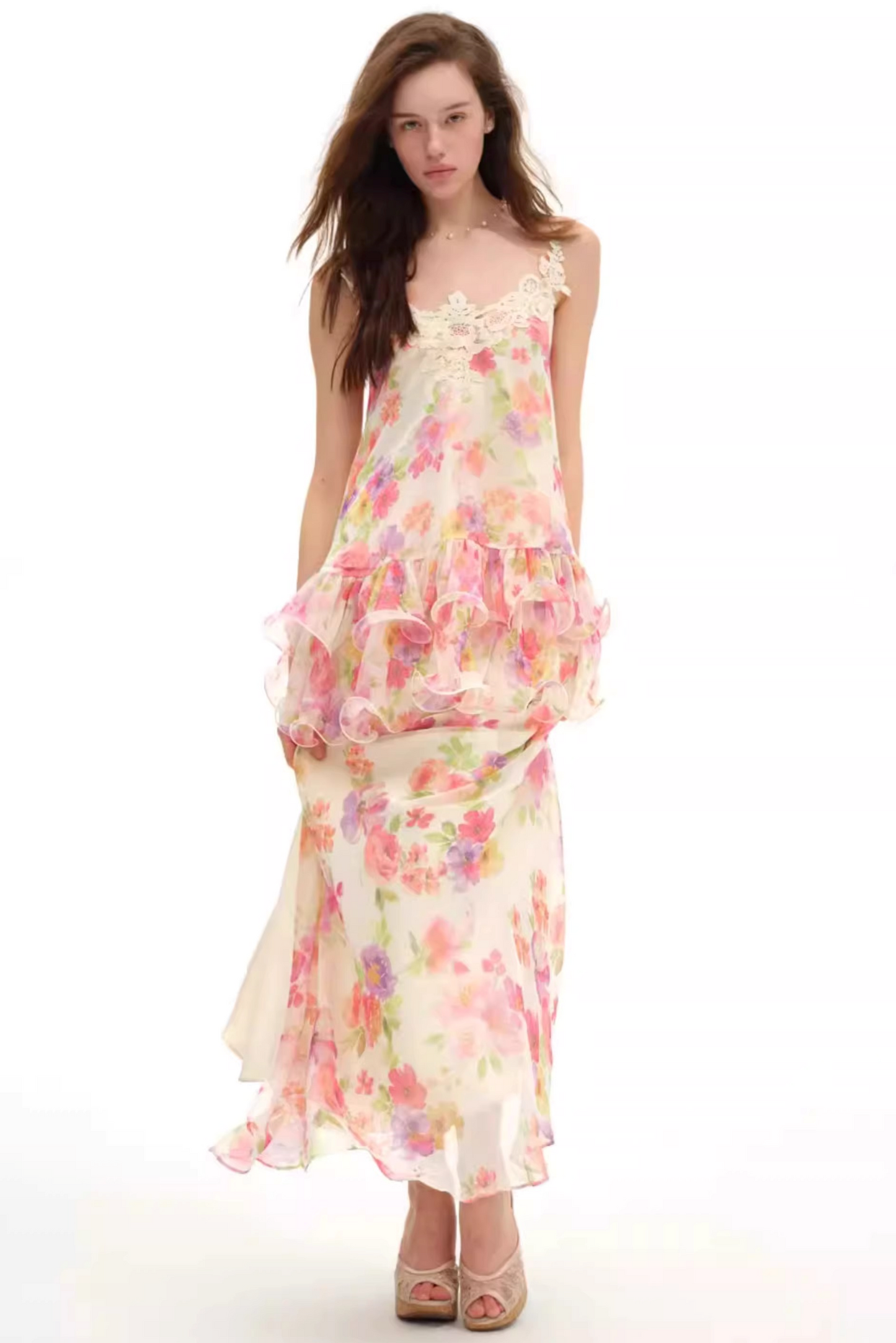 Floral Lace Fishtail Skirt Set-Up