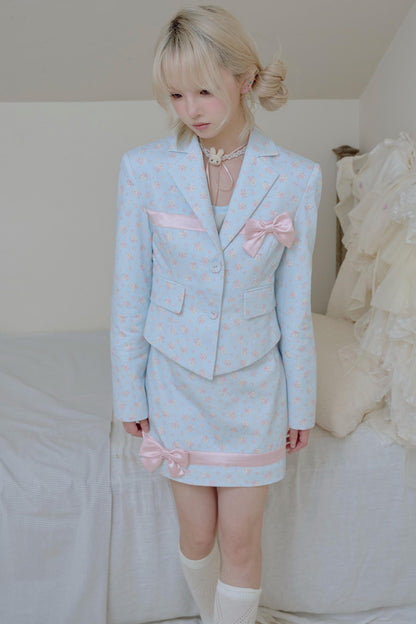 Satin Patchwork Suit Coat Set-Up