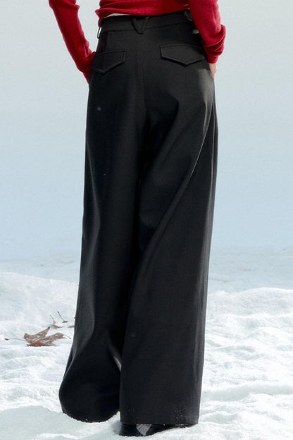 Korean Drape Wide-Leg Pants