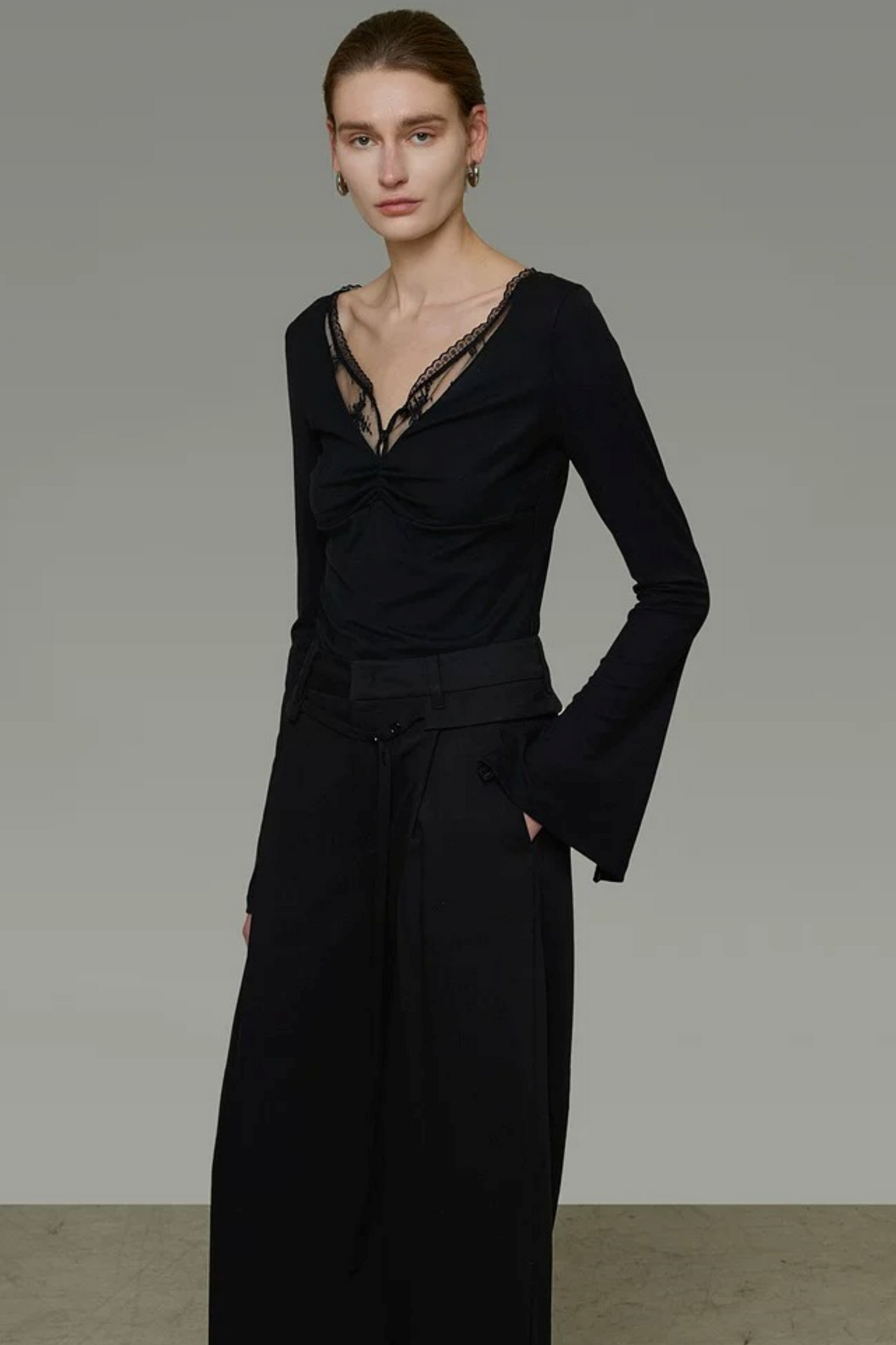 Unspoken Ruched Knit Sweater
