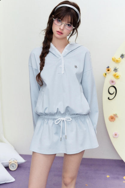 Drape Hoodie Sweater Dress