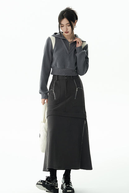 Commuter Zipper Slit Skirt