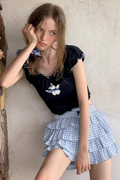 Blueberry Tiered Shorts