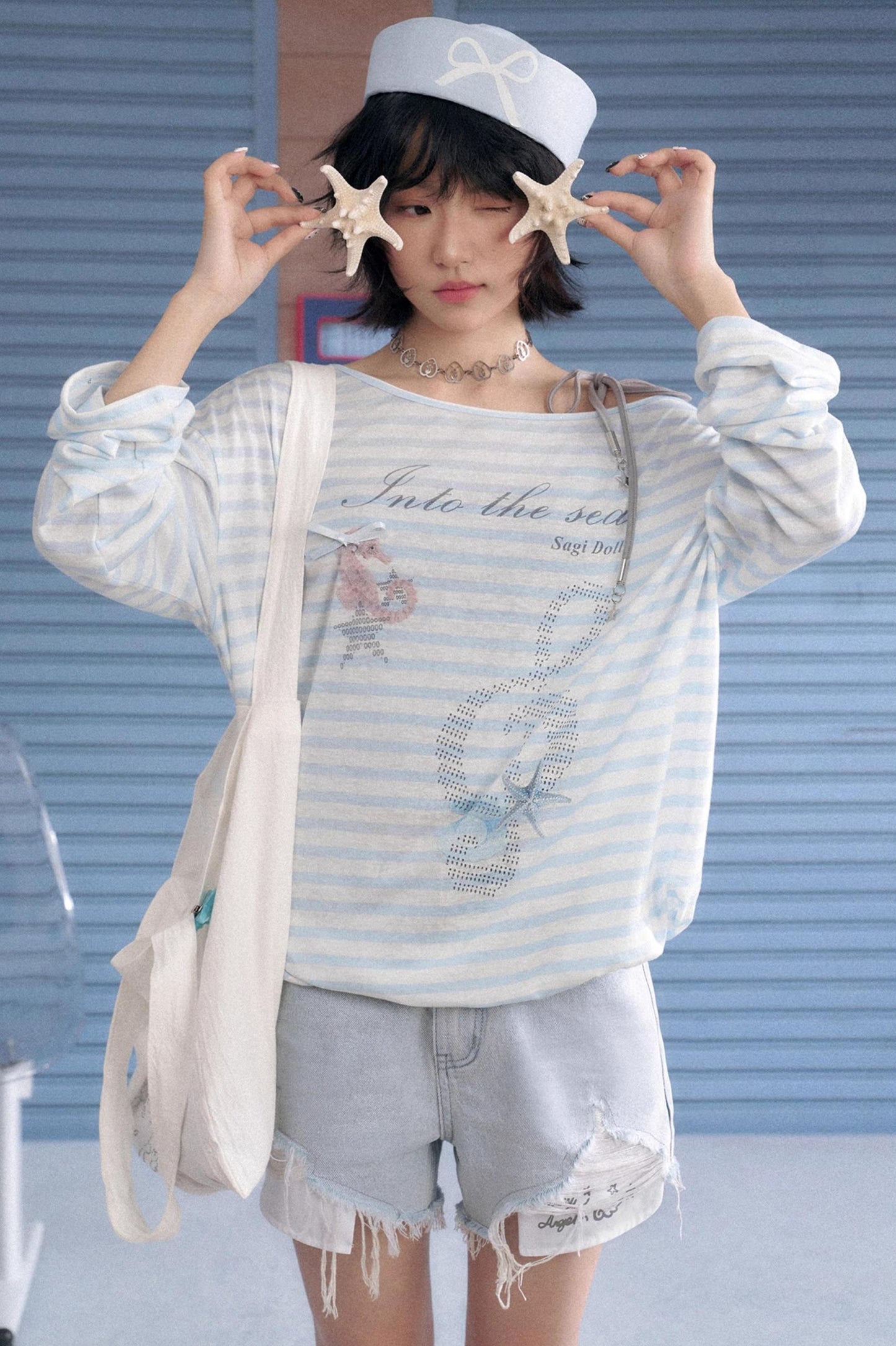 Light Blue Denim Shorts