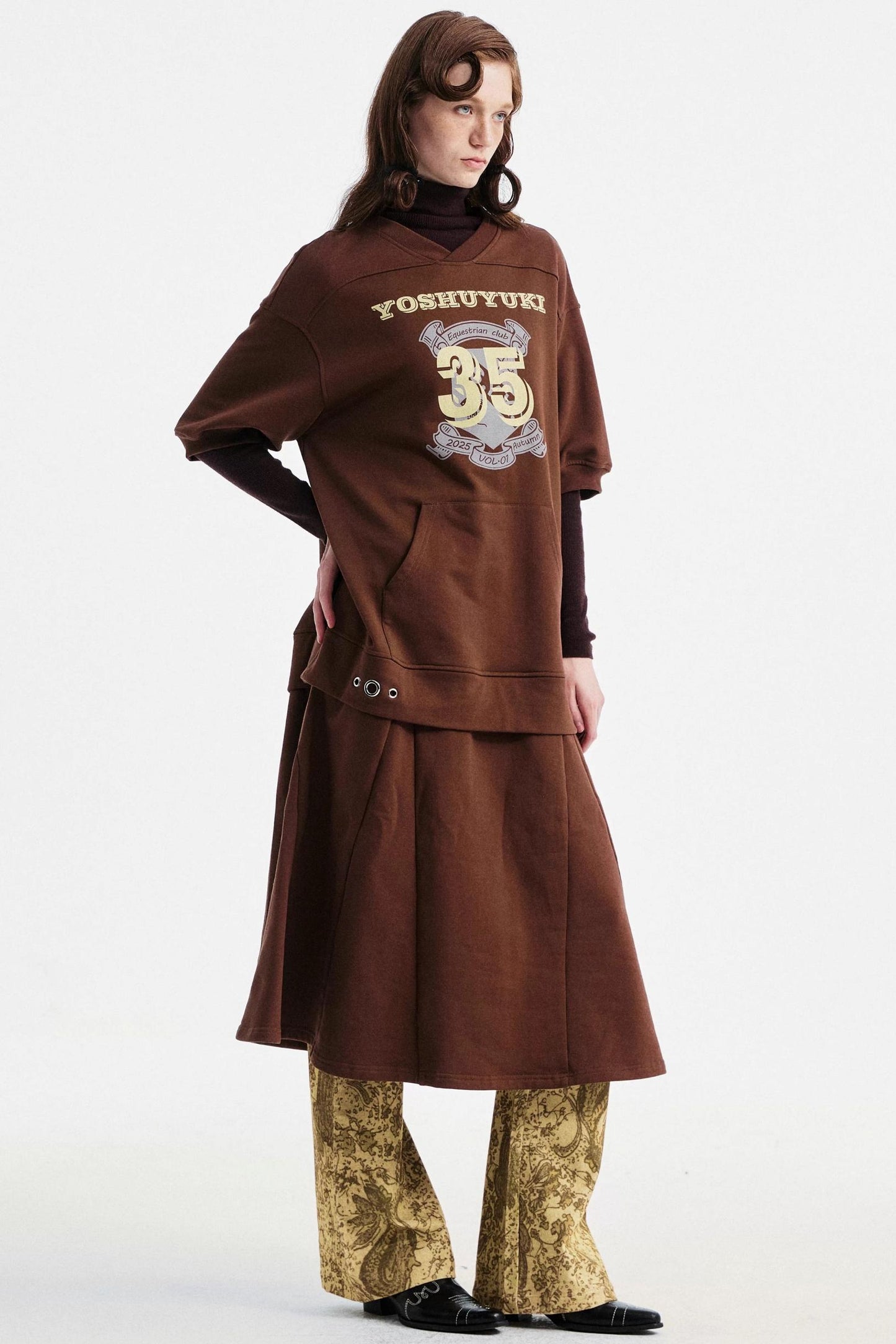 Brown Digital Print Dress