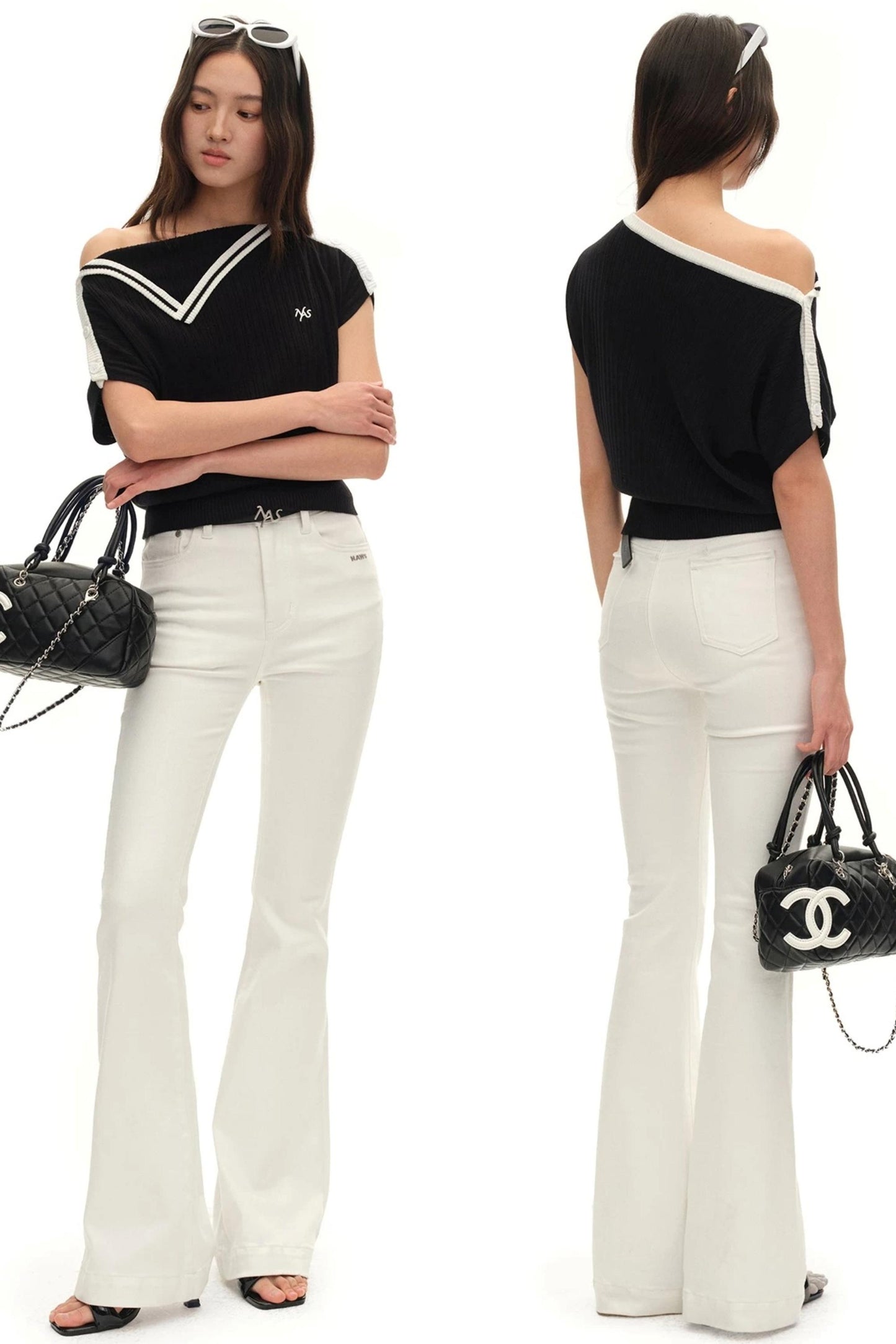 Acetate Wool Asymmetrical Top