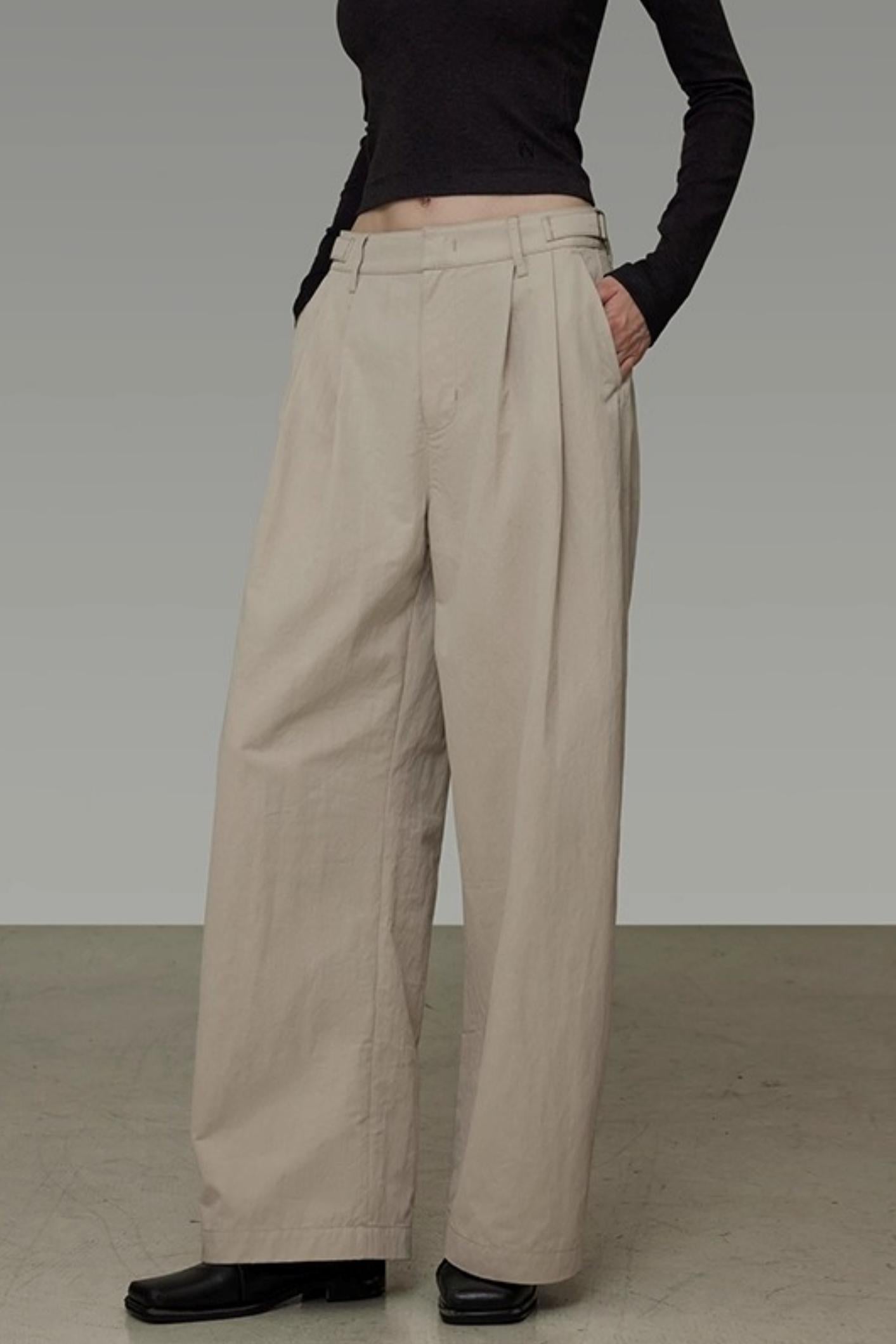 Autumn Drape Wide-Leg Pants