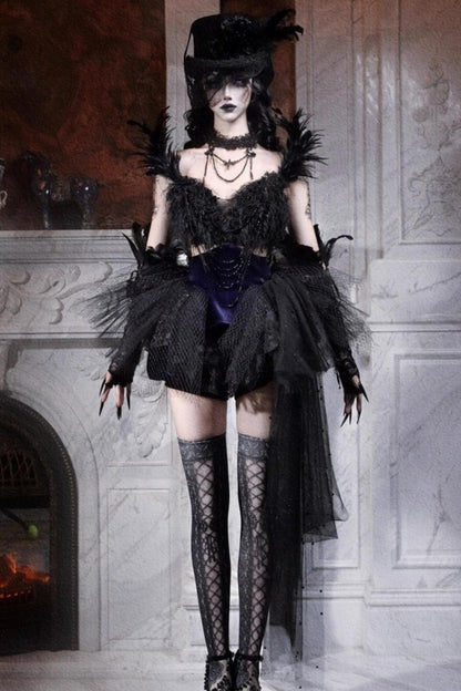 Diamond Feather Trailing Dress