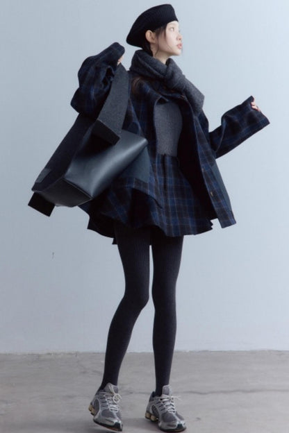 Scottish Plaid A-Hem Woolen Skirt