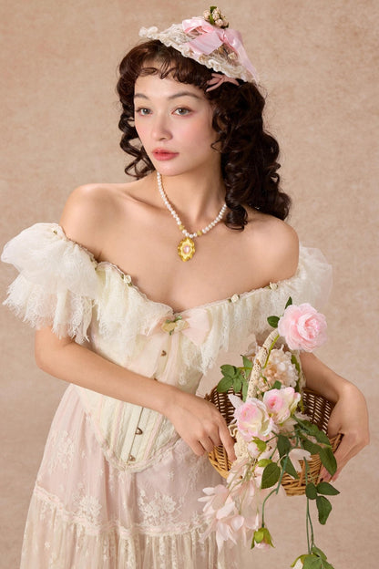 Morning Dew Lace Skirt Set-Up