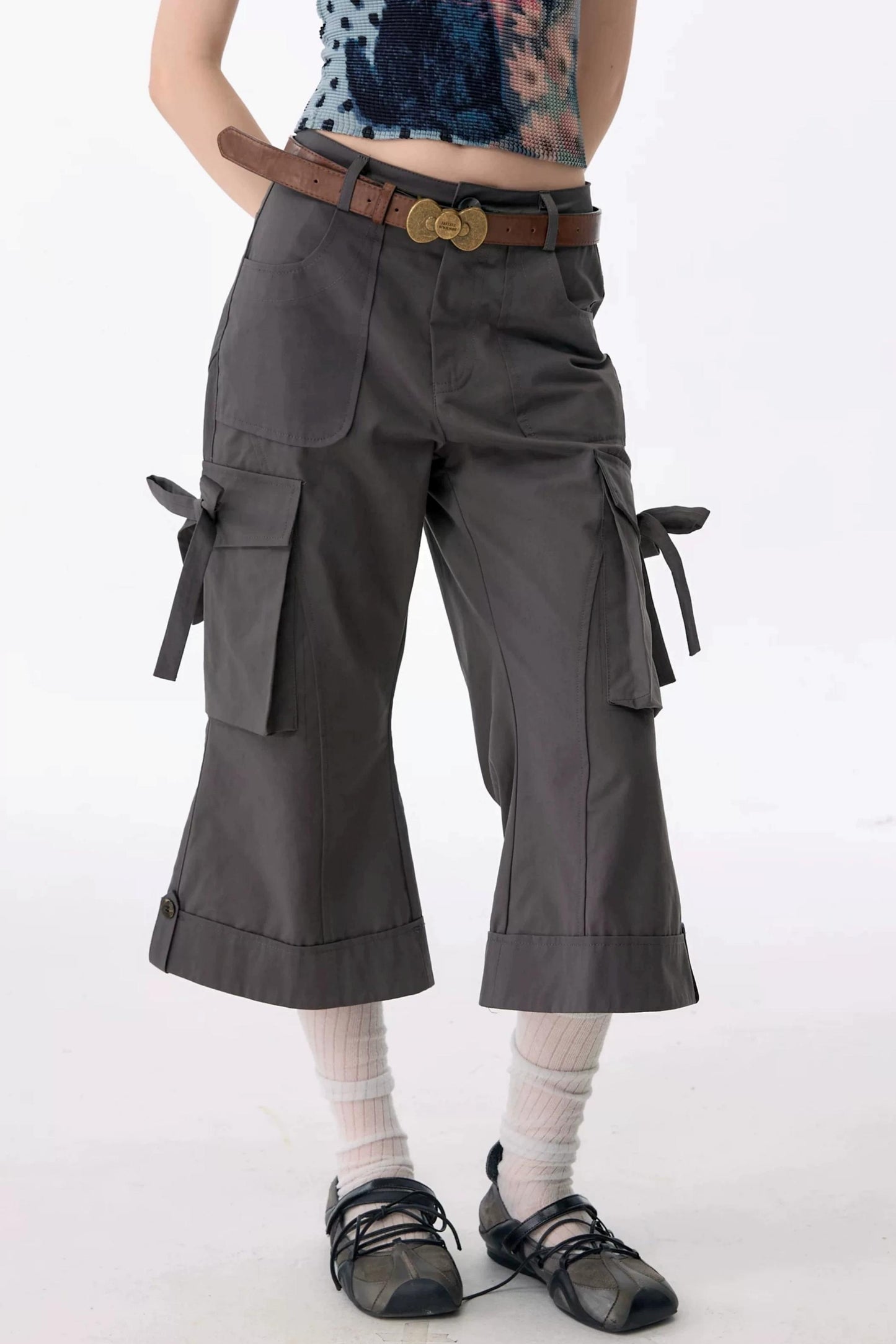 High-Waisted Workwear Casual Pants