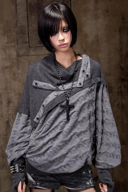 Turtleneck Batwing Sleeve Knit Top