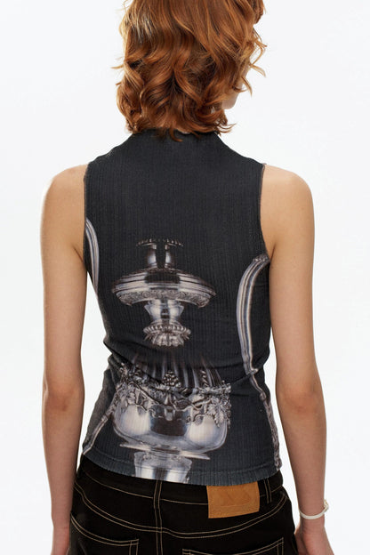 Silver Wine Bottle Patchwork Vest