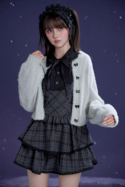 Kariertes Lolita-Winterkleid