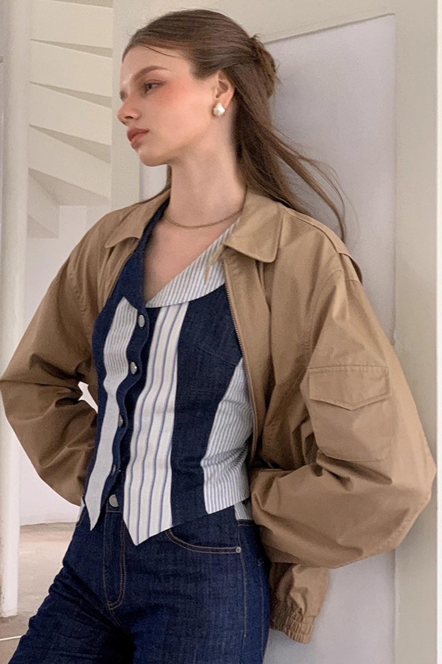 Rose Embroidery Loose Jacket