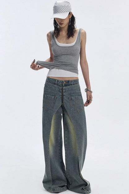 Vintage Blue Wide-Leg Jeans