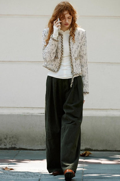 Waist Pleated Cargo Pants