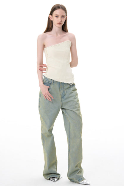 Raw Edge Denim Top