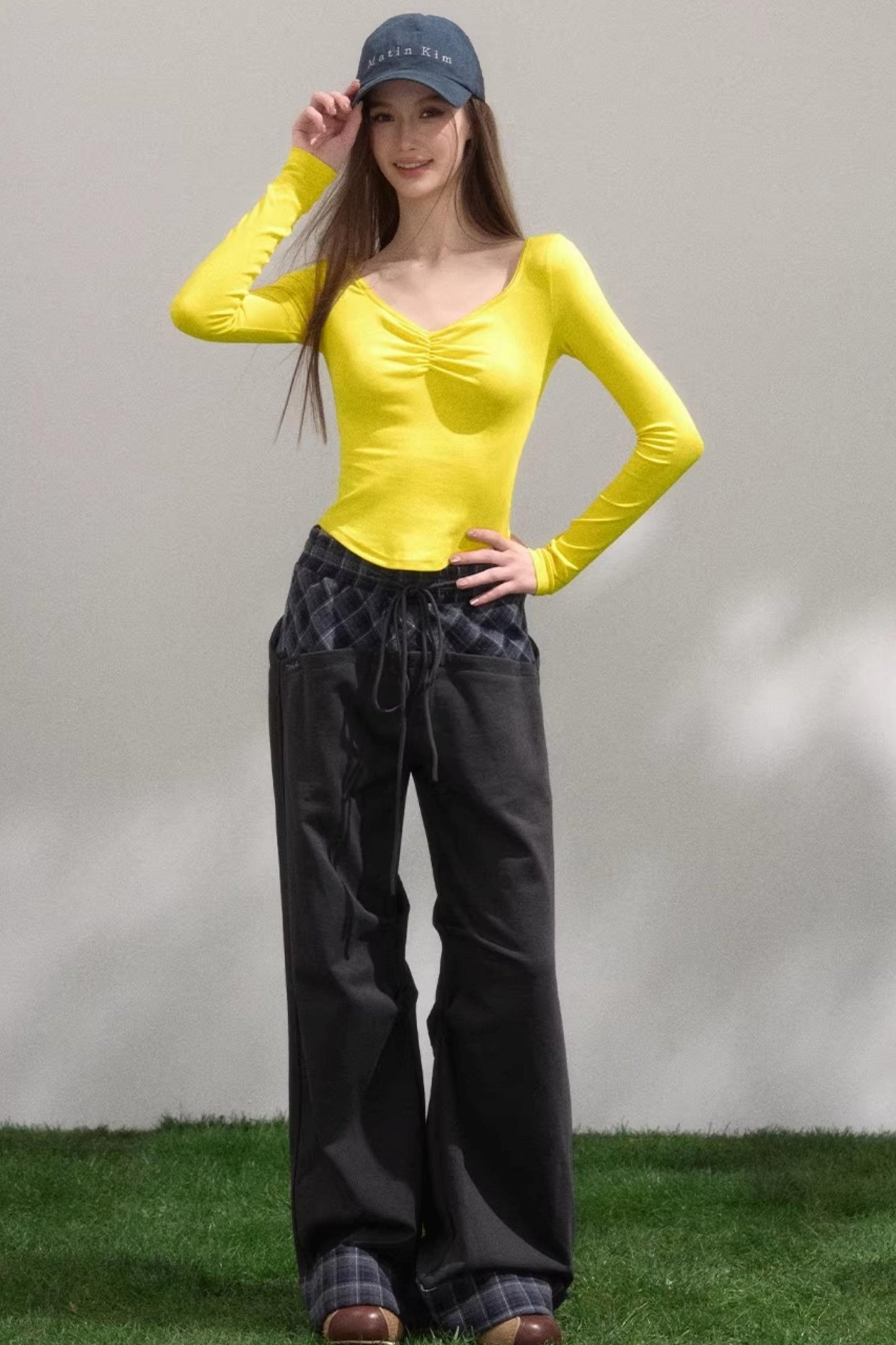 Retro Plaid Patchwork Pants