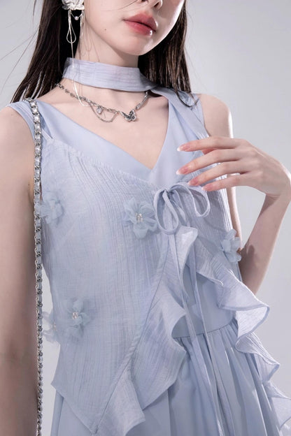 Floral Embroidered Cardigan Dress Set