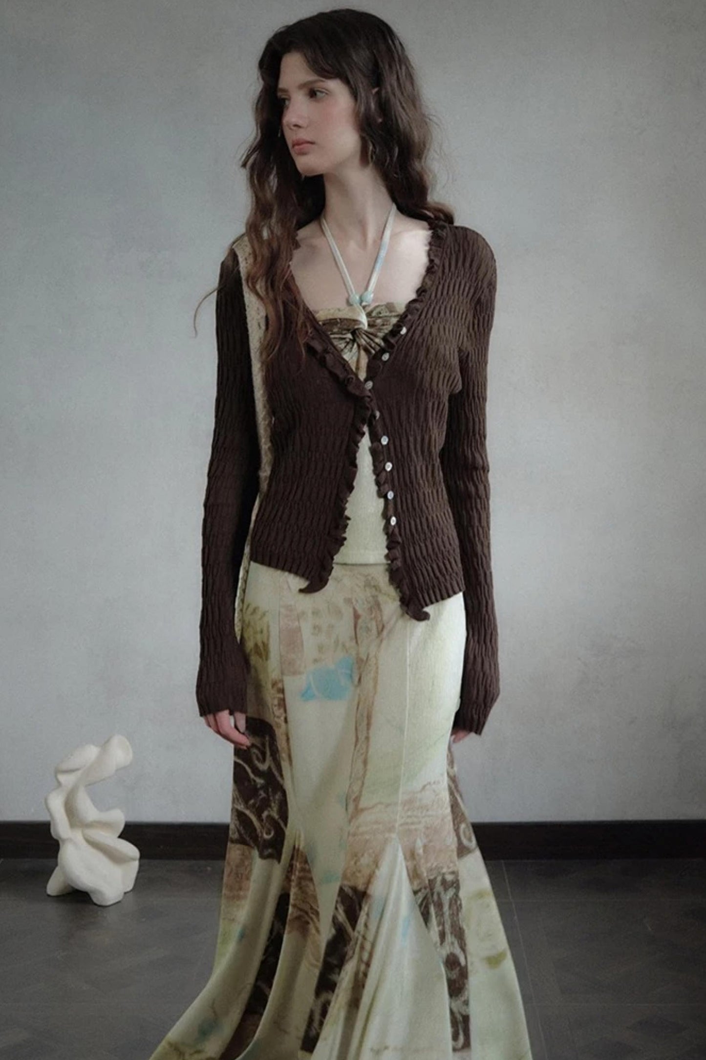 Artistic Jacquard Knit Skirt