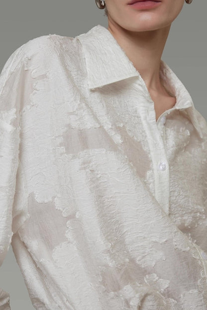 Autumn Jacquard Drape Top