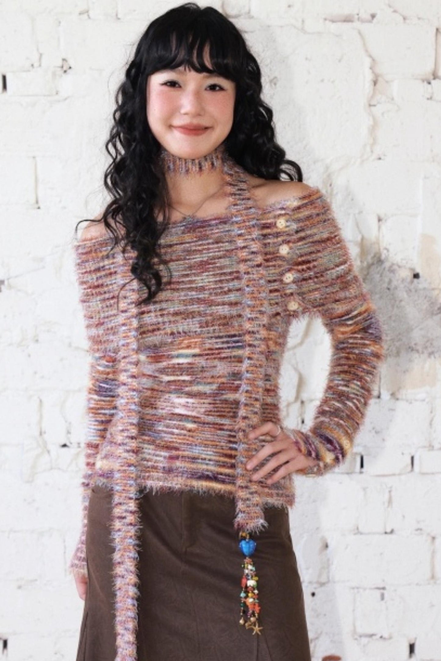 Toffee Candy Off-Shoulder Top