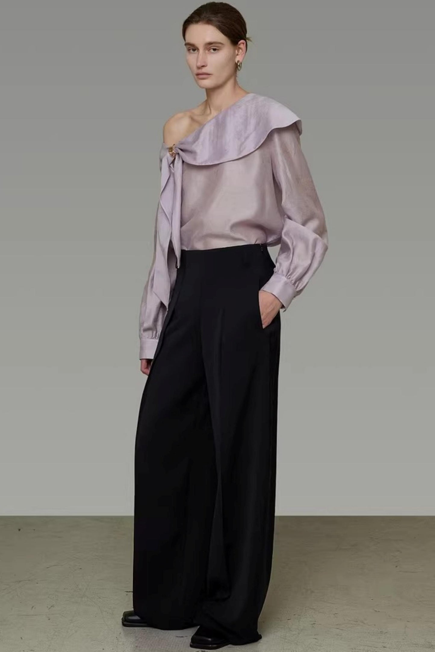 Asymmetrical Off-Shoulder Shirt