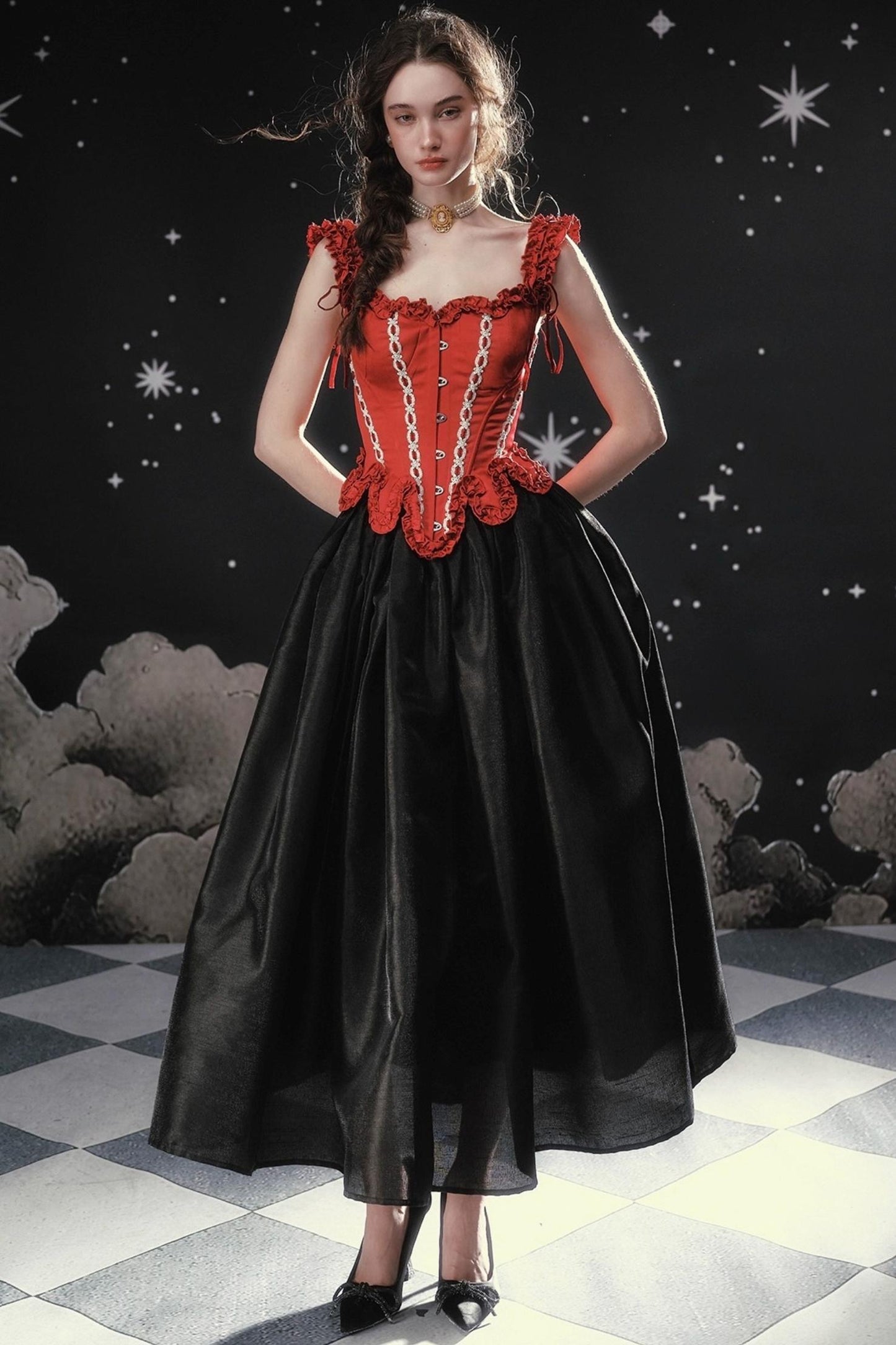 Pearlescent Satin Puffy Skirt