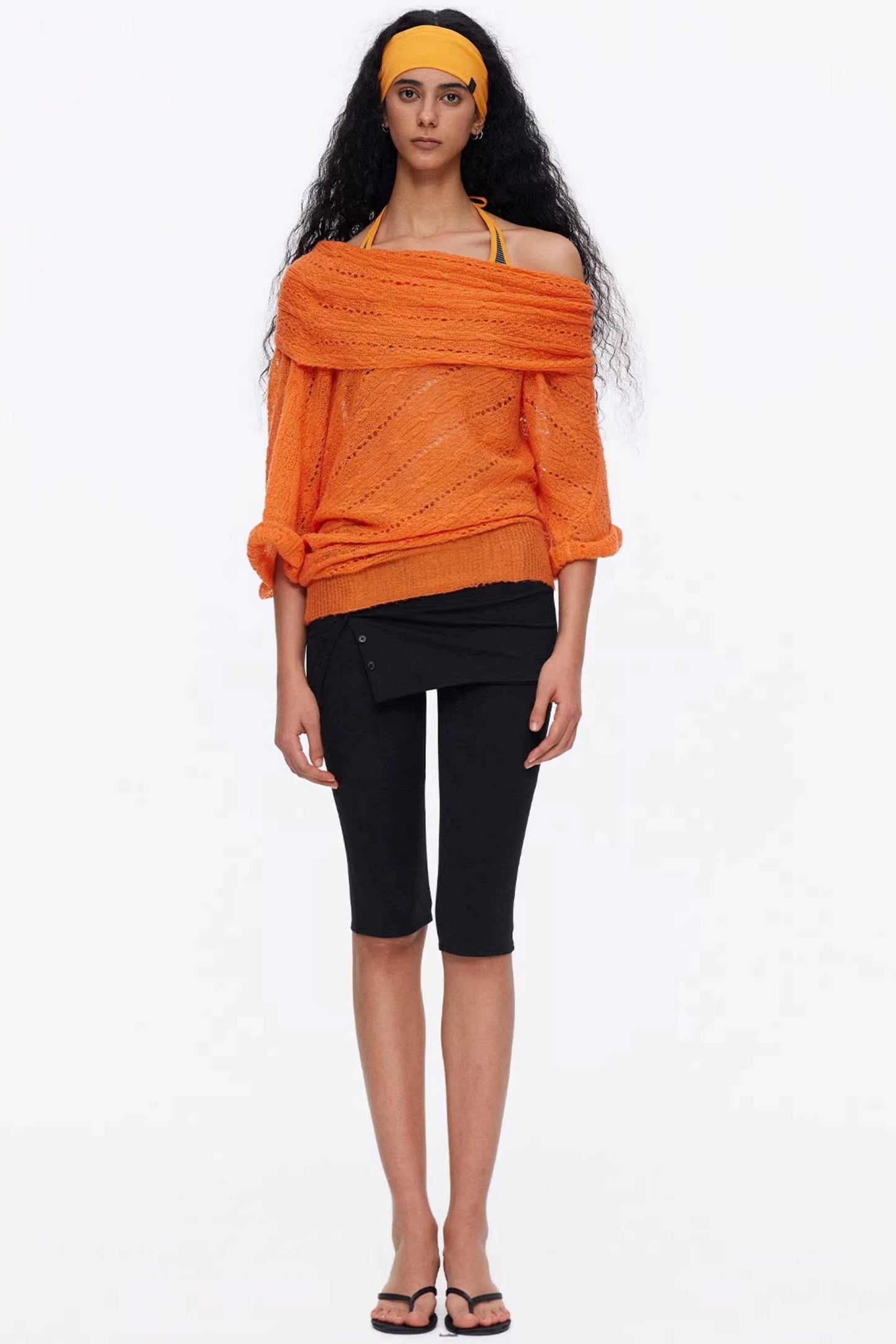 One-Shoulder Oversized Knit Blouse