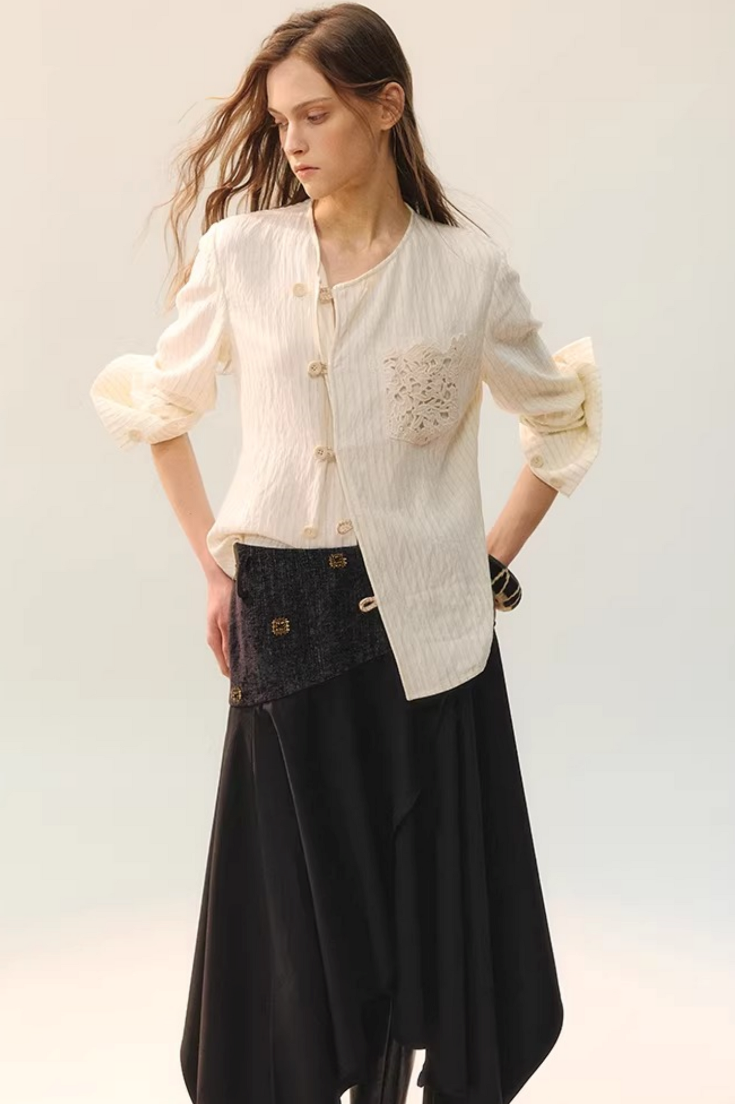 Moon Cage Linen Blouse