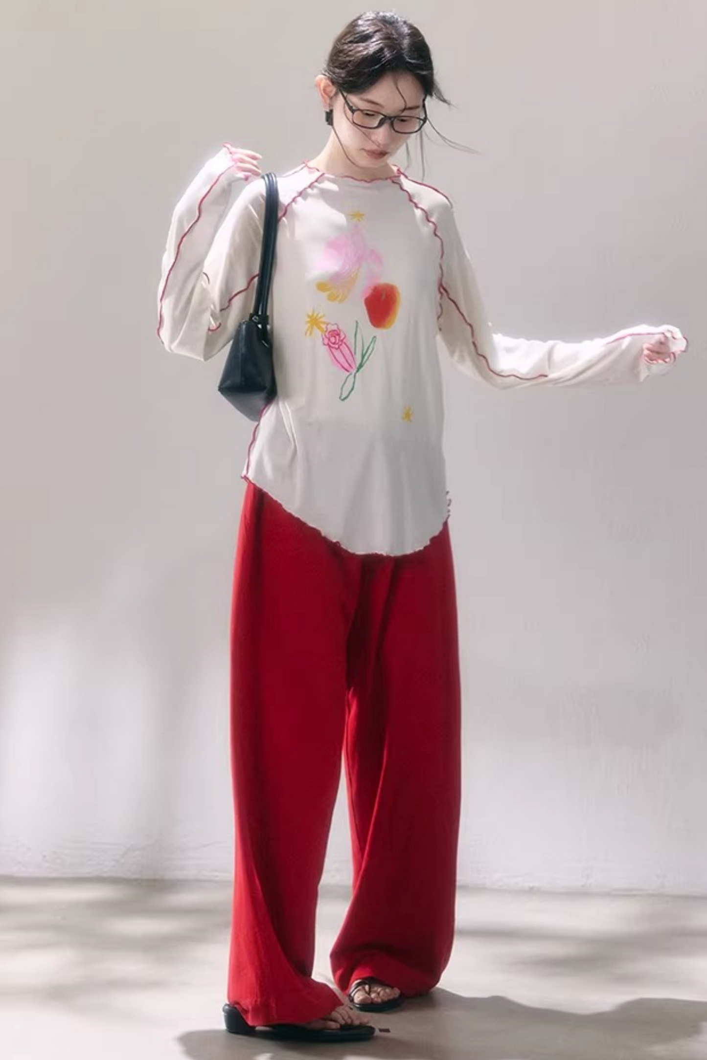 Tencel-Bluse mit Poesie-Print