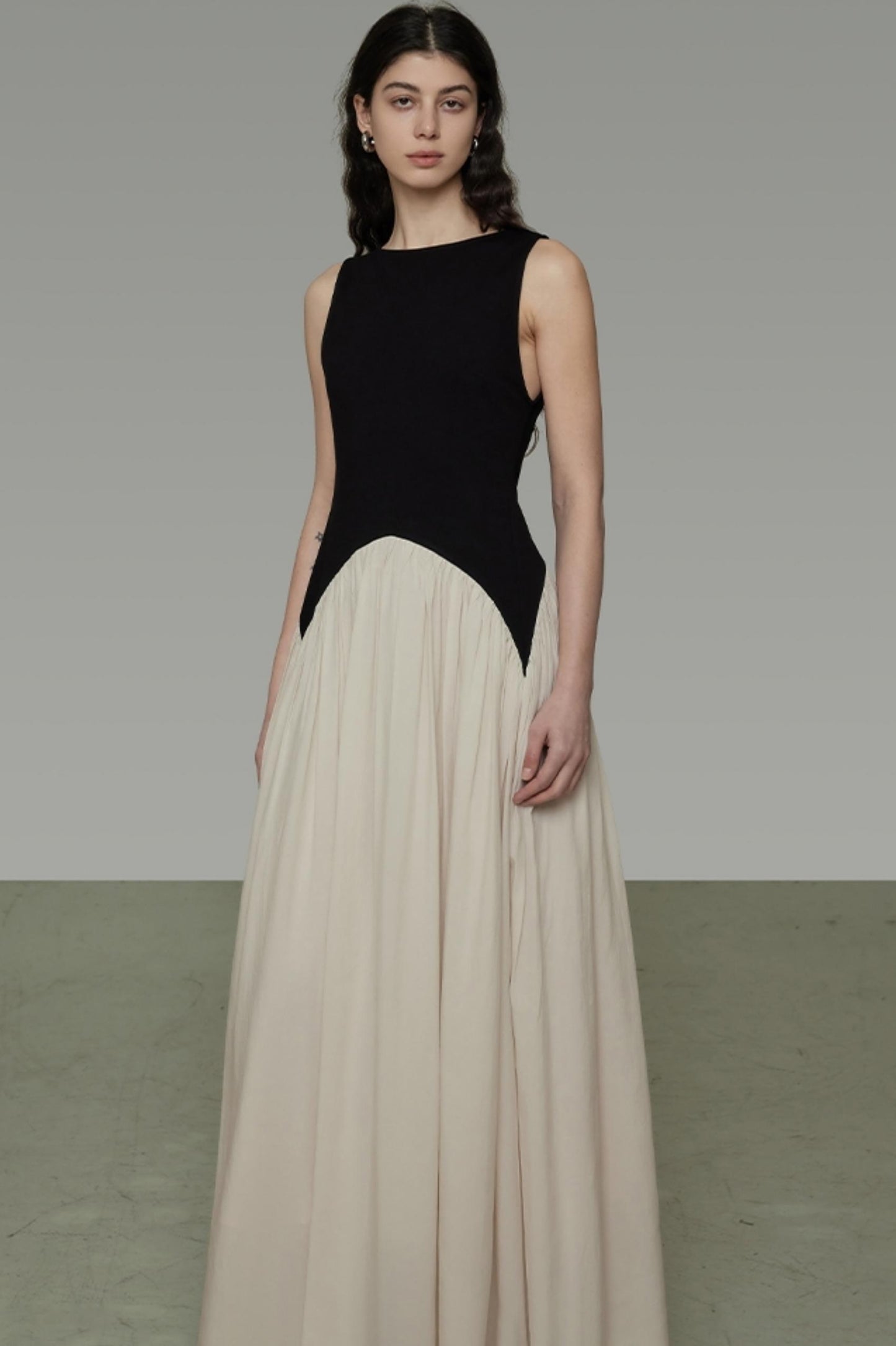 Colorblock Sleeveless Maxi Dress
