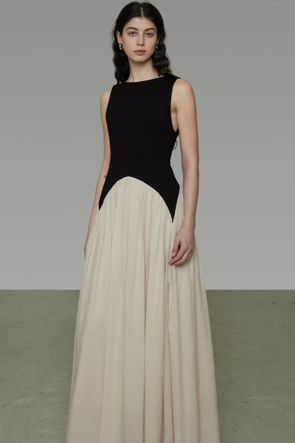 Colorblock Sleeveless Maxi Dress