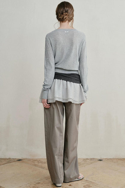 Knitted Elastic Cuffed Pants