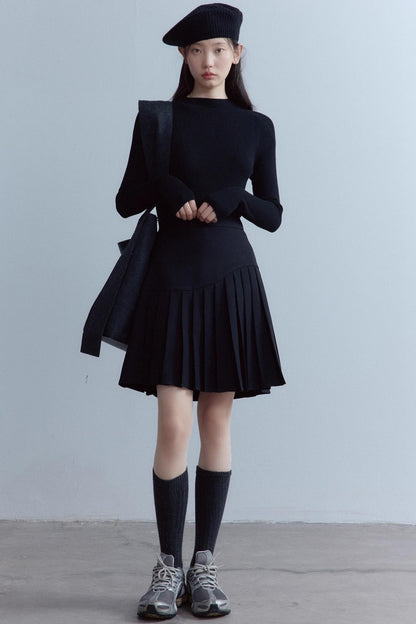 Elegant Asymmetrical Black Skirt