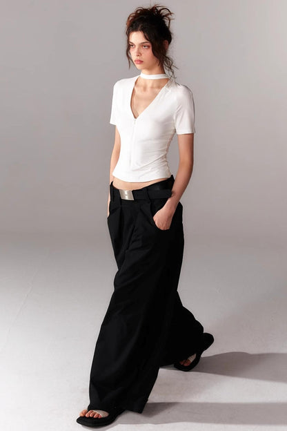 Slim Zipper Raglan Top