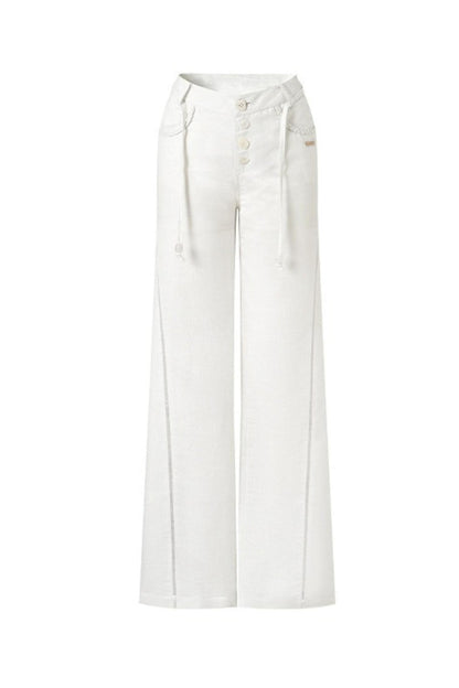 Tencel Linen Straight-Leg Pants
