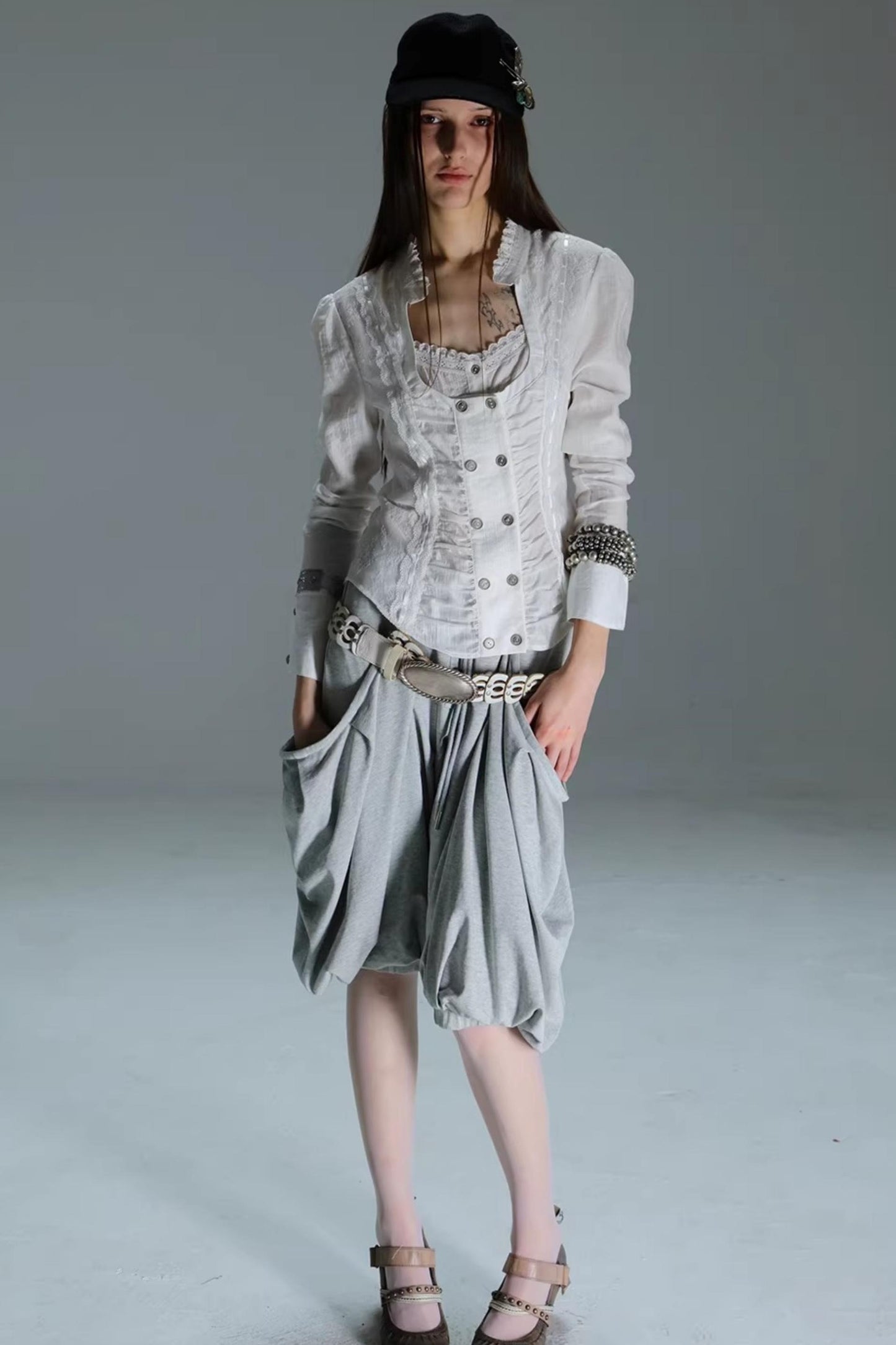 Retro Lace Splicing Shirt