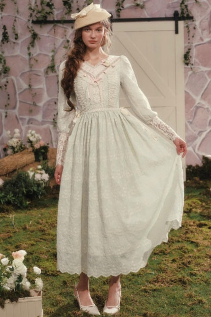 Lace Splicing Pastoral Dress