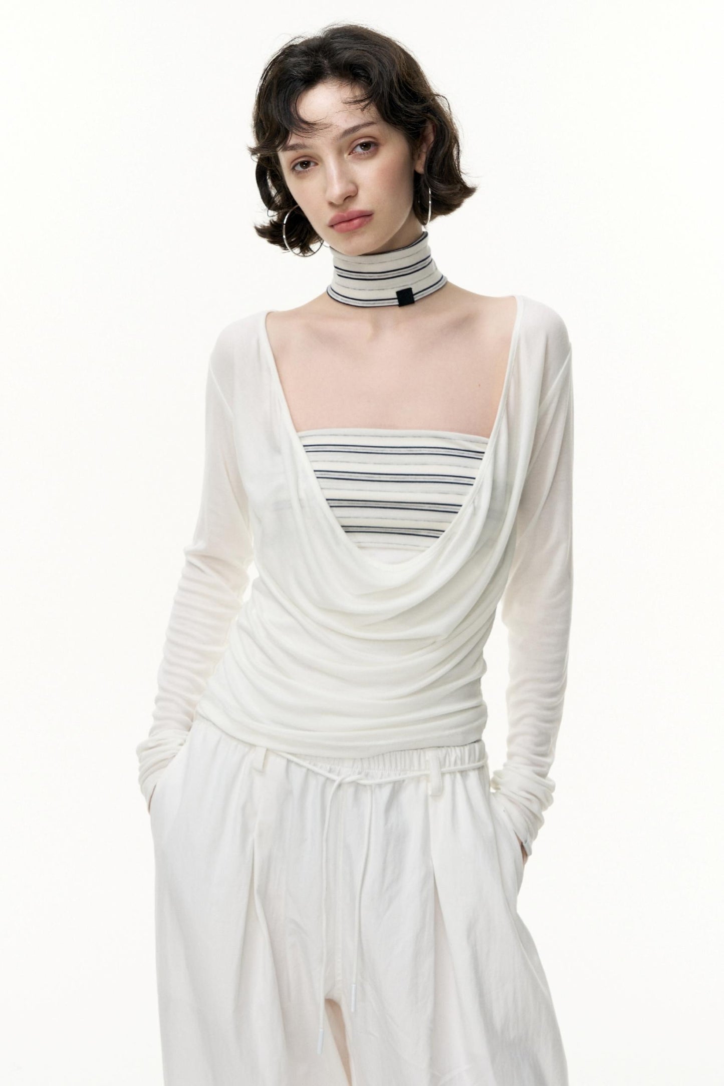 Virtual Striped Short Skirt Set-Up