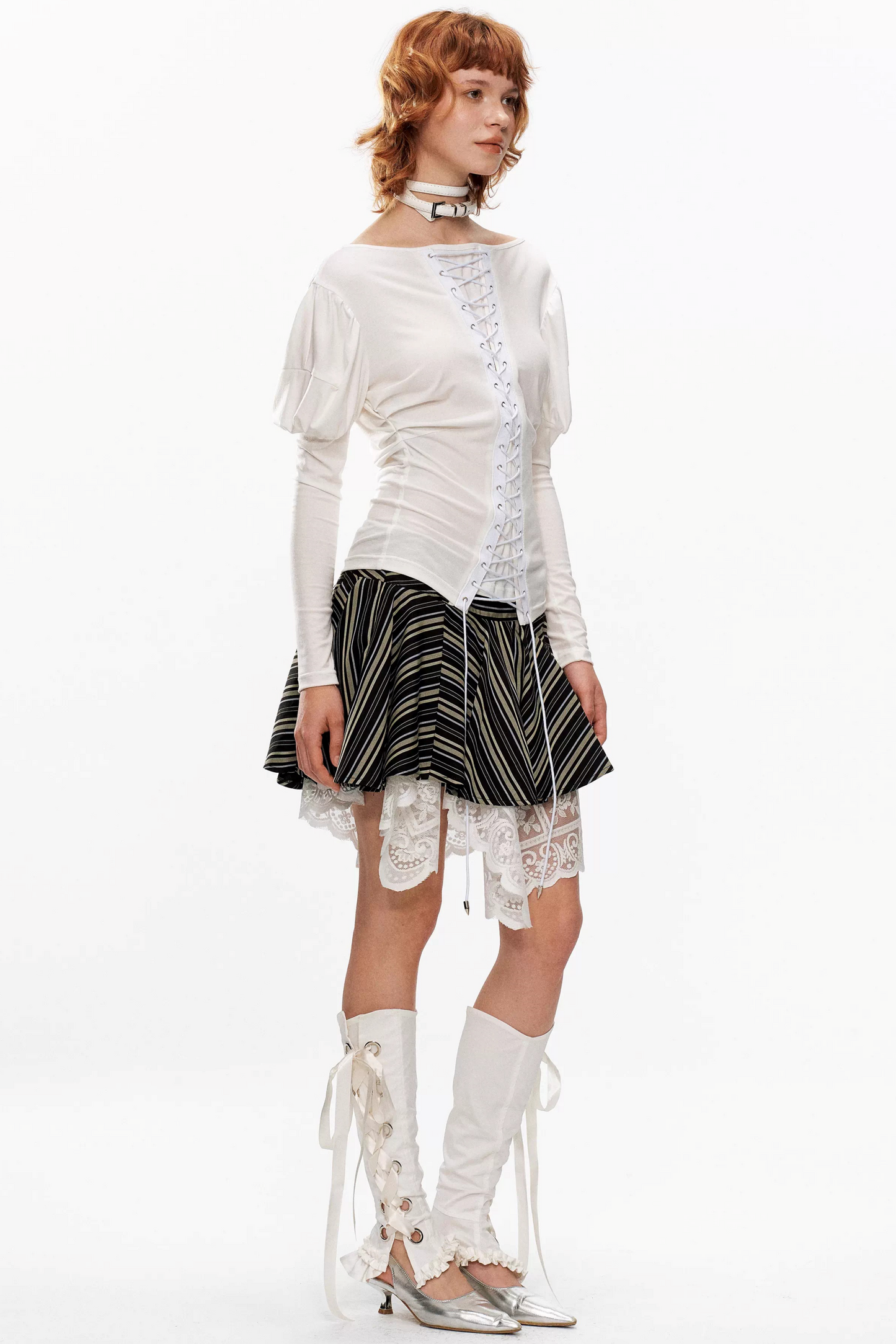 Retro Knit Off-Shoulder Top