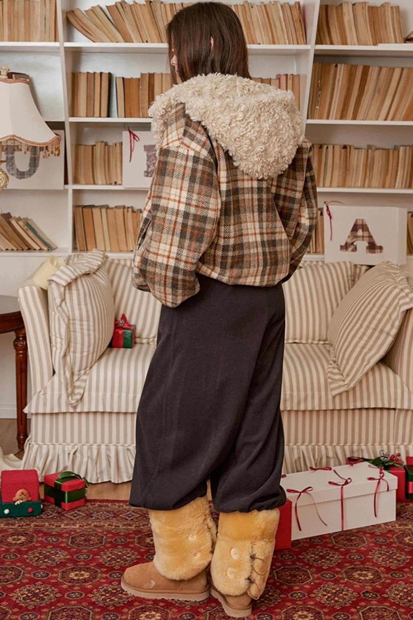 Brown Heart Woolen Pants